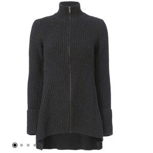 Intermix Grey Wool-Blend Knit Cardigan